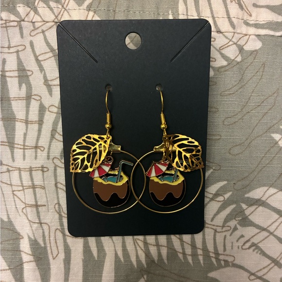 Jewelry - Hawaiian Tropical Gold Leaf Earrings
